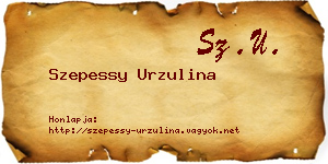 Szepessy Urzulina névjegykártya